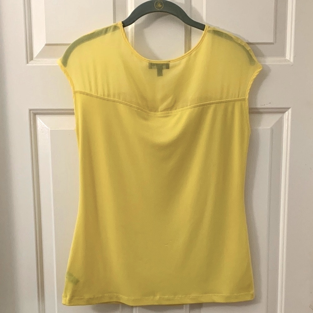The Limited Blousy YELLOW Top w/ Sheer Shoulders - Women’s Size Small - Y2K EUC!